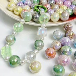 Haute qualité dégradé droit 30 pièces/sac trou étoile à l'intérieur des perles rondes pour la fabrication de bijoux chaîne porte-clés - Product Image 3
