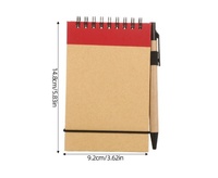 Libreta de Bolsillo Kraft con Bolígrafo y Logotipo Personalizado, Bloc de Notas Espiral Superior para Regalo Promocional en Ferias Comerciales