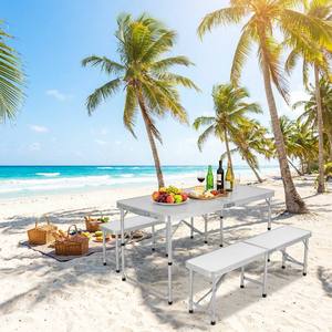 Ensemble <span class=keywords><strong>table</strong></span> et chaises pliantes portables en aluminium de haute qualité, 1 <span class=keywords><strong>table</strong></span> et 2 chaises, style <span class=keywords><strong>valise</strong></span>, personnalisable - Product Image 6