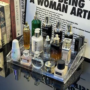 Ripiano in acrilico a 3 livelli in acrilico trasparente profumo organizzatore espositore scaffali per la cura della pelle Organizer per oggetti da collezione - Product Image 3