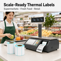 Papier d'étiquettes thermiques pour balance électronique de calcul de prix, autocollants de code-barres de pesage sur mesure, vente en gros directe d'usine OEM Chine