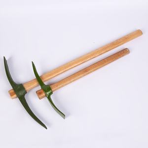 Houe croisée en acier à haute teneur en carbone avec <span class=keywords><strong>manche</strong></span> en bois, outil en fer intégré pour le jardinage et l'agriculture - Product Image 3