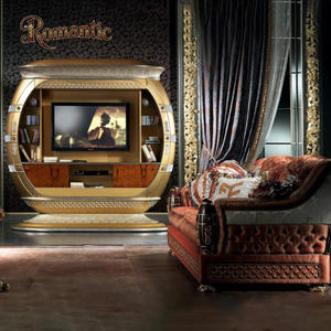 Ensemble de canapés en tissu en bois massif de style royal classique de luxe pour salon de grande <span class=keywords><strong>maison</strong></span>, vente chaude, 3 pièces avec housse - Product Image 5