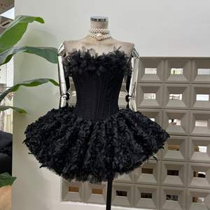 Новое роскошное короткое платье Bettergirl 2025 года с 3D-цветами, сеткой и кружевной отделкой, облегающее, для вечеринок, красное - Product Image 2