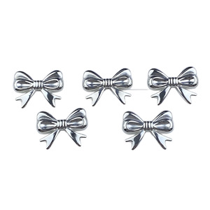 Silver Electroplated <b>Bow</b> Decorations Acrylic Women <b>Shoe</b> Accessories Summer 2025 Chaozhou Origin - Product Image 5