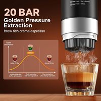 Cafetera Espresso Portátil Nueva de Fábrica, 3 en 1, con Pantalla LED, Calentamiento Rápido, 20 Bares, para Viajes, Camping, Gimnasio, con Logotipo Personalizado