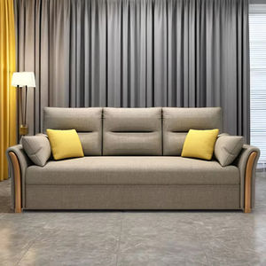 आधुनिक न्यूनतम विस्तार करने योग्य कपड़े असबस्टर्ड धातु फ्रेम पर्यावरण के अनुकूल 3-सीटर स्लीपर सोफा घर के लिए - Product Image 2