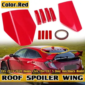 Car Rear Roof Spoiler Wing Spoiler Cover For Honda For Civic FK4 FK7 5 Door Hatchback 2016 2017 2018 2019 2020 Rear Wing Spoiler