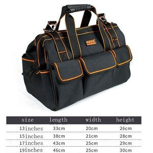 Heavy Duty Durable Portable Reusable Multifunction 14-Inch Black Vintage Tool Bag - Product Image 3