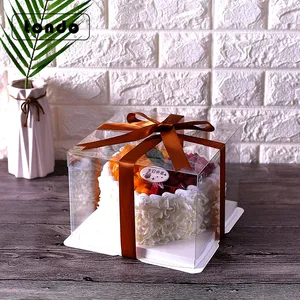 Boîte à gâteau style japonais, boîte à gâteau transparente pour anniversaire, mariage, fête de noël