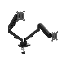 Support de bureau double avec vérin à gaz, hauteur réglable, max. 10 kg, compatible 13-32 pouces, robuste et durable Auki