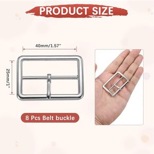 Metal Single Prong Buckle Webbing Belts Center Bar Buckle Use For Leather Bags Craft <b>Purse</b> DIY Accessories - Product Image 3