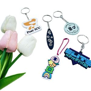 Porte-clés mignon en forme de dessin animé, porte-clés personnalisé en silicone souple 3D, porte-clés en PVC de qualité supérieure, accessoires de dessin animé et d'anime - Product Image 1
