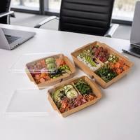 Sachets personnalisés écologiques biodégradables en papier bagasse gaufré, rectangulaires, à compartiments divisés, jetables, pour nouilles et aliments pour bébés