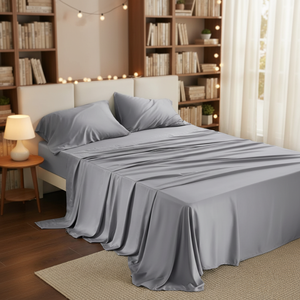 4Pcs Cooling Breathable 300tc Bed Set 100% <b>Bamboo</b> Fiber <b>Sheets</b> Queen Size Deep Pocket Home Hotel Use - Product Image 2