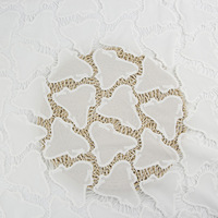 Tissu en maille de dentelle brodée au laser, polyester, chiffon pour robes de mariée, vêtements pour femmes