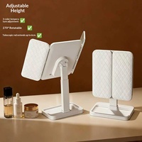 Miroir de maquillage portable durable à 3 faces haute définition avec grossissement 3X et plusieurs réglages d'éclairage ajustables