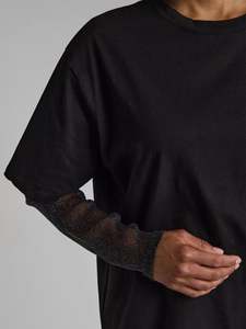 Camiseta de manga larga de doble capa personalizada para mujer, tela de punto holgada ecológica, estilo informal de verano - Product Image 3