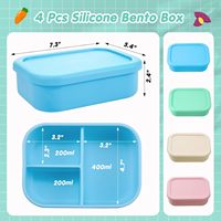Ensemble d'alimentation pour bébé écologique et biodégradable, boîte à lunch pour enfants d'école, boîte à lunch en silicone, bento pour enfants, chauffable, anti-fuite