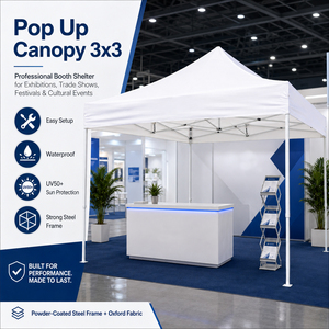 Tente pop-up carrée 3x3 en tissu Oxford, structure métallique, pliable, <span class=keywords><strong>protection</strong></span> UV, imperméable, portable, utilisation en extérieur trois saisons, commerce, <span class=keywords><strong>sport</strong></span> - Product Image 1