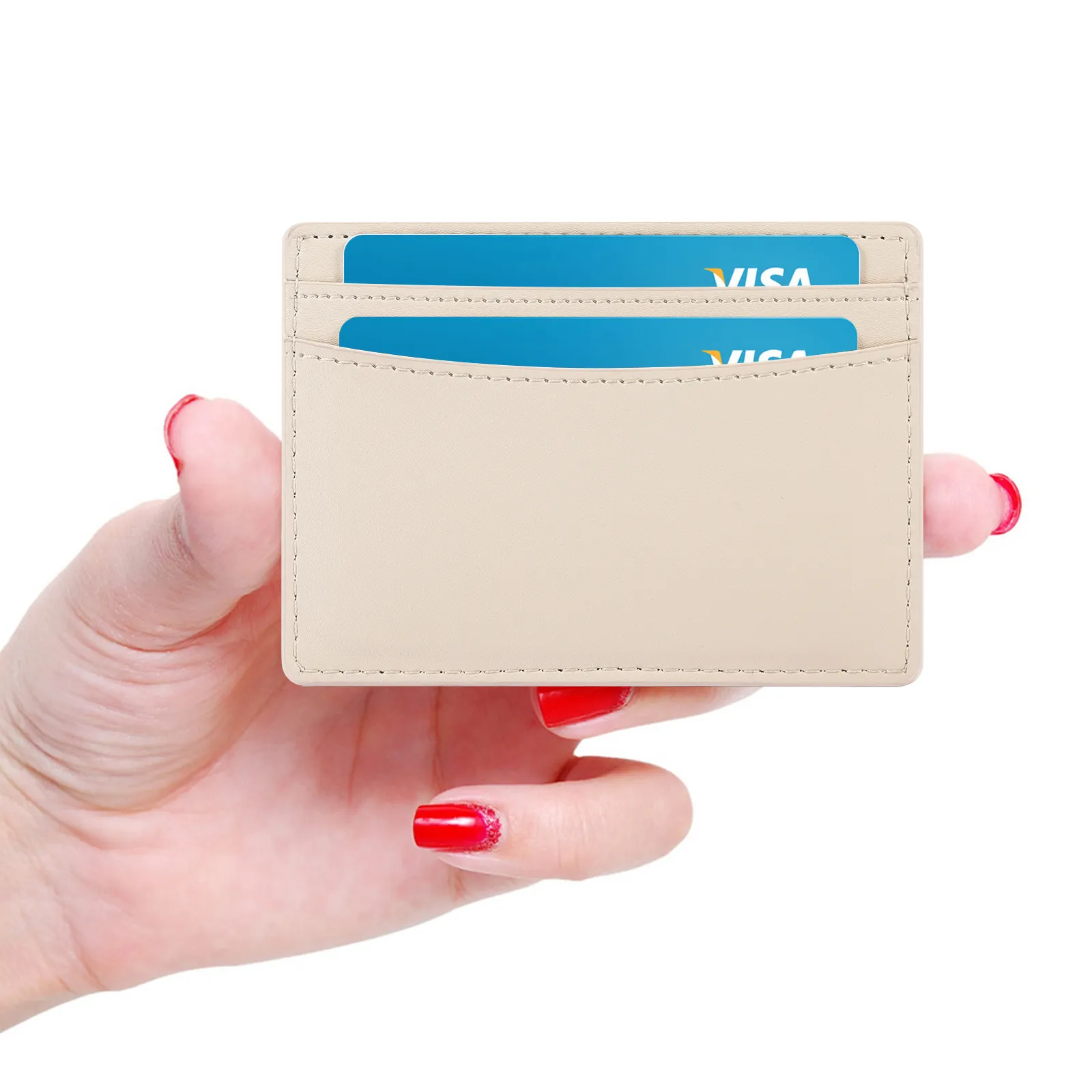 Slim Minimalist Wallets Vegan apple skin Leather Front Pocket Thin Wallet Credit Card Holder Gifts For Women