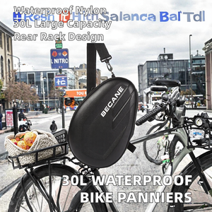 Sacs de vélo 30L en nylon imperméable, sacoche de selle portable pour porte-bagages arrière avec fermeture éclair, grande capacité, porte-bouteilles - Product Image 2