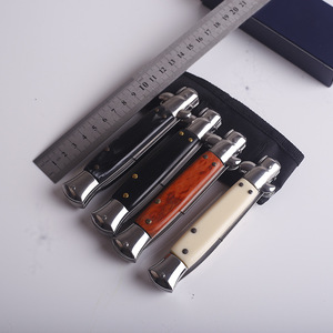 סכין טקטית מתקפלת להגנה עצמית של המאפיה האיטלקית, מתכתית, ניידת לשימוש חיצוני, קשיות גבוהה, עם נדן דרקון בוץ. - Product Image 1