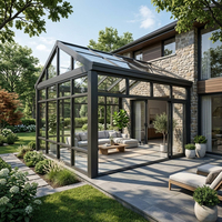 Profitez de la lumière naturelle toute l'année dans votre jardin d'hiver grâce à une extension de véranda moderne en aluminium.