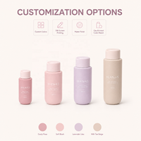 Emballage cosmétique de luxe personnalisé avec logo, 100 ml, 250 ml, 300 ml, 400 ml, en plastique PE rond, toucher doux, mat, de qualité supérieure, pour la série de soins capillaires et de la peau