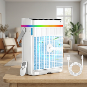 Ventilateur de climatisation intelligent en plastique pour la maison, portable, 3 vitesses, faible bruit (36-45 dB), économe en énergie, télécommande, minuterie, petit format - Product Image 1