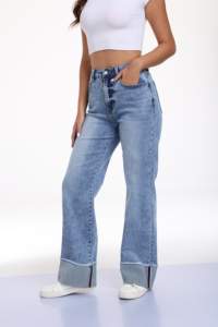 2026 Grinding Cuff hem <b>Women</b> Washed Straight Denim <b>Jeans</b> with Whiskers Fashion Trousers <b>for</b> <b>women</b> - Product Image 6