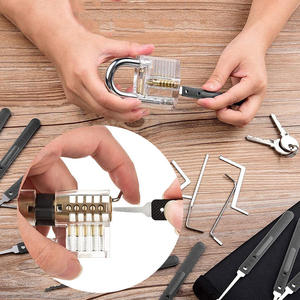 Outils de cueillette de serrure en acier inoxydable de pratique transparente 17 pièces choix de serrure avec <span class=keywords><strong>cadenas</strong></span> - Product Image 6
