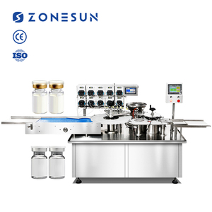 ZONESUN ZS-AFY1 Monoblock 10 Heads Peristaltic Pump Vial Small Glass <strong>Bottle</strong> Liquid Filling <strong>Stopper</strong> Pressing Capping Machine - Product Image 1