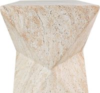 Table d'appoint extérieure en MgO de 17,75 pouces, table d'appoint de cour et design en forme de sablier, table basse d'extérieur