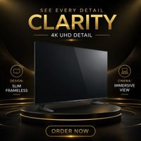 Téléviseur intelligent sans cadre de 55 pouces, téléviseur LED 4K, double support, bord étroit, écran Android pour le divertissement à domicile