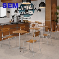Ensemble table et chaises en contreplaqué marin SEM pour hôtel, café, extérieur, restaurants, mobilier de restaurant 4 places