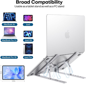 <span class=keywords><strong>Support</strong></span> d'ordinateur portable pliable réglable en plastique portable, <span class=keywords><strong>support</strong></span> <span class=keywords><strong>vertical</strong></span> pour ordinateur portable pliable, <span class=keywords><strong>support</strong></span> pour tablette en alliage d'aluminium - Product Image 4