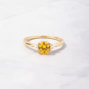 14K Real Gold Fancy Yellow Lab Grown Diamond <b>Ring</b> Elegant Engagement Wedding or Promise <b>Ring</b> for Women - Product Image 1