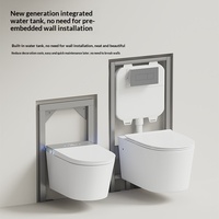 Nuevo Diseño Europeo de Inodoro Inteligente Automático con Ducha, Sifón en P, Montado en la Pared, Inodoro Inteligente Suspendido en la Pared del Baño