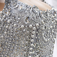 Rok Bodysuit Berhiaskan Mutiara Kristal Rhinestone untuk Wanita - Pakaian Panggung Mewah dengan Rumbai