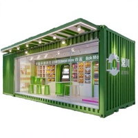 Conteneur Vert Personnalisable : Entrepôt, Boutique Portable, Kiosque Alimentaire Mobile, Restaurant, Bar, Cabine