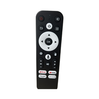 Télécommande vocale ABS personnalisable à 22 touches pour Android TV Box, lumière LED bleue, certifiée ROHS, avec 4 boutons, utilisation domestique