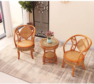 Rotin naturel 3 pièces ensemble balcon salon <span class=keywords><strong>de</strong></span> thé meubles compact chaise longue dossier tabouret <span class=keywords><strong>bain</strong></span> <span class=keywords><strong>de</strong></span> <span class=keywords><strong>soleil</strong></span> ensemble usine directe - Product Image 1