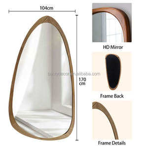 <span class=keywords><strong>Specchio</strong></span> da <span class=keywords><strong>Terra</strong></span> Irregolare di <span class=keywords><strong>Design</strong></span> con Cornice in Legno, <span class=keywords><strong>Specchio</strong></span> Lungo da Parete per Camera da Letto, Decorazione Estetica <span class=keywords><strong>a</strong></span> Figura Intera, <span class=keywords><strong>Specchio</strong></span> Ondulato - Product Image 6