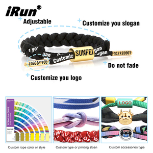 Pulsera de Cuerda Trenzada Hecha a Mano <span class=keywords><strong>IRun</strong></span> Personalizada para Béisbol, Fútbol, Hockey y Otros Deportes, Ajustable - Product Image 2