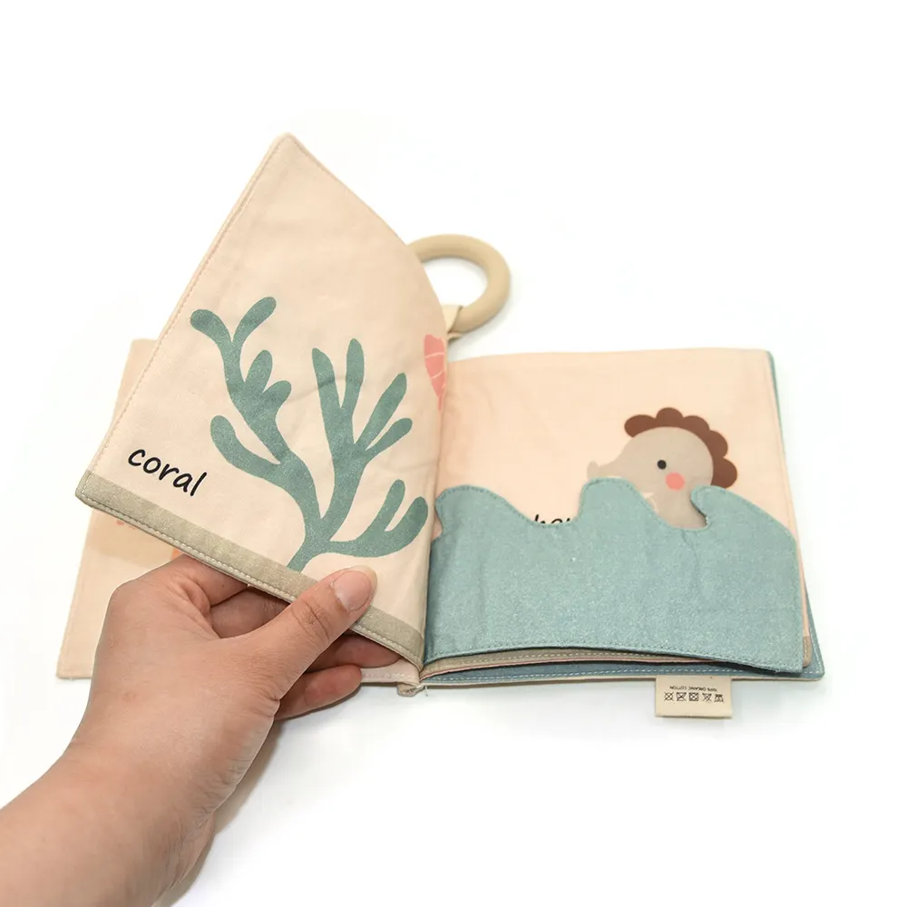 Aangepaste Schattige Baby Zachte Doek Boeken Onderwijs Interactieve Stof Dieren Baby Doek Boeken Zacht Baby Doek Boek Voor Kinderen