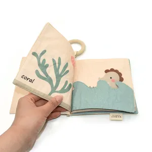 Personnalisé mignon bébé doux tissu livres éducation interactif tissu animaux bébé tissu livres doux bébé tissu livre pour enfants