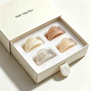 Boîte en carton personnalisée blanc cassé avec tiroir, emballage pour pinces à cheveux et accessoires capillaires, vente directe usine - Product Image 5