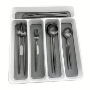 Nouvelle Tendance 2025 : Organisateur de Couverts Multifonctionnel et Réglable en Plastique pour Tiroir de Cuisine (Cuillères, Fourchettes, Ustensiles) - Product Image 2