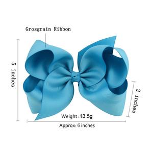 Pinzas para el pelo con lazo grande de 6 pulgadas para niña, pinzas para el pelo, cinta de grogrén de Color sólido, lazos para el pelo, pinzas de cocodrilo - Product Image 1